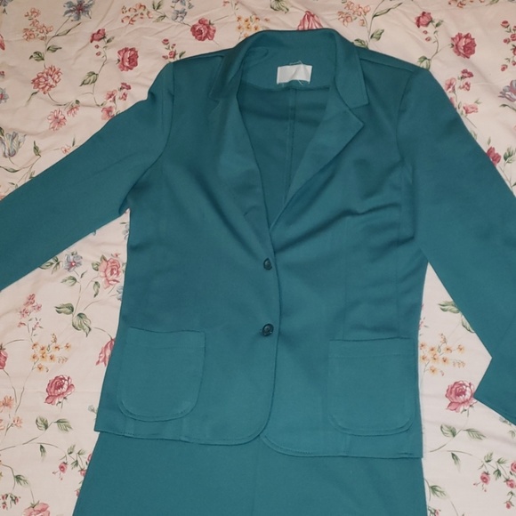 🌟HOST PICK🌟Cricket Lane | Vintage Teal Pantsuit - Picture 2 of 5